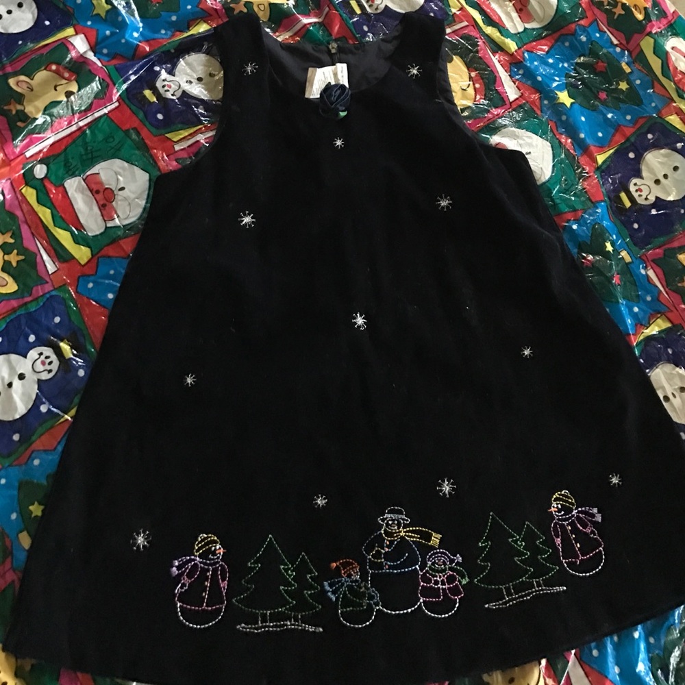 Velveteen Winter Theme Dress for Girl 4T
